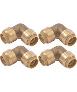 SharkBite 1/2 Inch 90 Degree Elbow, Pack of 4, Push to Connect Brass Fit... - $59.15 CAD