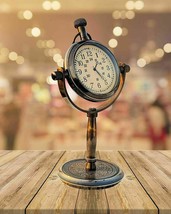 Beautiful Vintage Brass Desk Clock Table Clock Antique Nautical Clock Brass - £23.72 GBP