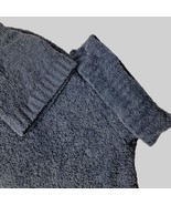 Express Womens Fleece Cowl Neck Sweater Size Large Solid Blue Winter Pul... - $19.81