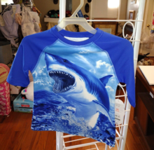 Boys Dri Fit Raglin Style, Shark TShirt Size 4/5, Beach Perfect Summer Fun - £6.55 GBP