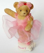 Cherished Teddies 115297 Teddie Twirls January Figurine 2004 Garnet Birthstone - £7.19 GBP