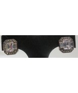 Judith Jack signed sterling silver Crystal &amp; Marcasite  earrings Vintage - £24.03 GBP