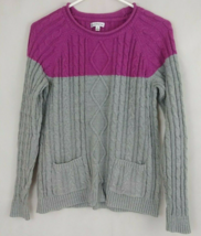 Croft &amp; Barrow Women&#39;s Cable Knit Two Toned  Sweater Size Medium - $14.54