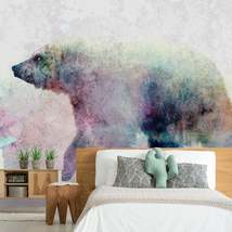 Tiptophomedecor Peel and Stick Animal Wallpaper Wall Mural - Bear In Mist - Remo - £47.94 GBP+