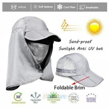 360 Protection Flap Hats Folding Sun Cap Upf 50+ Flap Cap Unisex Light G... - $27.99