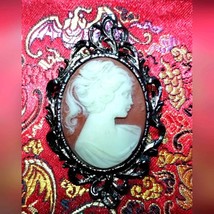 Gorgeous old vintage sterling silver celluloid cameo - £70.21 GBP