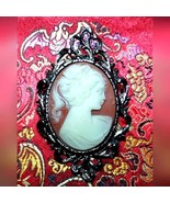 Gorgeous old vintage sterling silver celluloid cameo - £69.22 GBP
