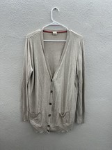 Faded Glory Womens Cardigan Size XXL Oatmeal Brown Long Sleeve Button Up - $9.48