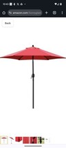 Sunnyglade 7.5&#39; Patio Umbrella Outdoor Table Umbrella with Sturdy Ribs Red - £44.58 GBP