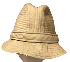 Vintage Fedora Khaki Beige Canvas Hat Country Gentlemen Trav&#39;ler Size 7 - £12.40 GBP