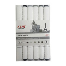 Kent Spectra Graphic Design Marker Set 6pcs - Grey Tones - $49.09