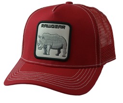 RAWGEAR Gym Gear Rhino Logo Red Contrast Stitch Trucker Cap Snapback Hat - £16.47 GBP