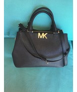 MICHAEL KORS Florence Medium Satchel black saffiano Leather BAG new Auth... - $5,996.51 MXN