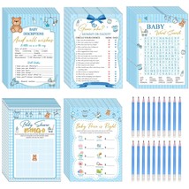 145 Pieces Baby Shower Game Set For Boy 5 Games 25 Sheets Of Each With 2... - $22.99