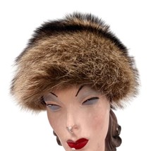 VTG 1960s Fabiani New York Rome Raccoon Fur Hat — Old Hollywood Winter Glam - $173.20