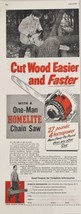 1951 Print Ad Homelite One Man Chain Saws Made in Port Chester,New York - £15.55 GBP