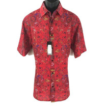 Bassiri Men&#39;s Casual Button Front Shirt Red Blue Green White Black Sizes... - $59.99