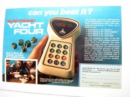 1980 Color Ad Electronic Yacht Four Game by Union Major, Inc., New York,... - $7.99
