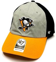 Pittsburgh Penguins NHL &#39;47 Clean Up Tri-Color Gray Hat Cap Adult Men Adjustable - £18.18 GBP
