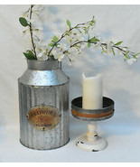 2pc Galvanized Metal Flower Bucket &amp; Riser/Stand Rustic Industrial Home ... - £31.25 GBP