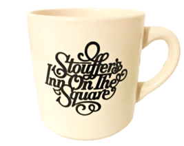 Stouffer&#39;s Inn on the Square Cleveland Ohio Mug White Ceramic, Black Letters EUC - £21.57 GBP