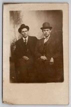 RPPC Two Dapper Men Studio Photo Lively Brothers Missouri Postcard V22 - £6.72 GBP