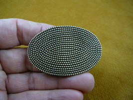 CB-Other-5) Dot dots dotted textured oval brass Barrettes French barrette - $17.75