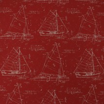 Sunbrella Natuical Red White Sailboat Outdoor Indoor Jacquard Fabric Bty 54&quot;W - £21.31 GBP