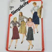 Vintage Simplicity 5749 Adult Skirt Sewing Pattern 14/28 Miss - $8.06