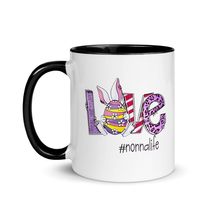 Nonna Coffee Mug with Color Inside, Love Nonna Life Cute Bunny Egg Happy Easters - $18.76+