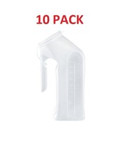 10 PACK - Male Urinal with Lid 32 oz. 1 qt. 1000cc, Travel, bedside Pee ... - $27.56 CAD