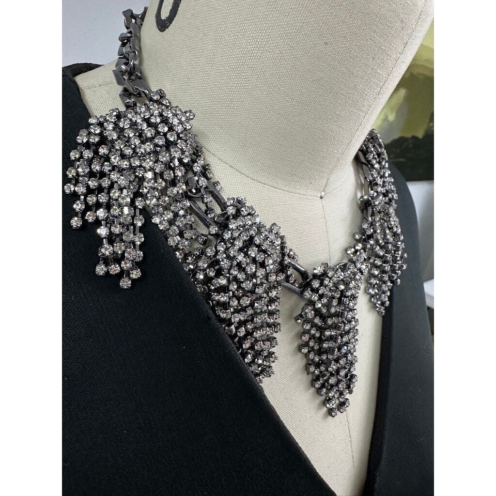 VTG Miriam Haskell For INC Rhinestone Crystal Statement Choker Necklace 1980s Item image 3