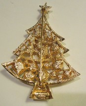 EISENBERG ICE Brooch Pin Large 3 Tier  Multicolored Christmas Tree Rhinestones - £115.86 GBP