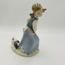 Lladro Spain Porcelain Figurine  Naughty Dog Puppy Tugging On Young Girl... - £69.99 GBP