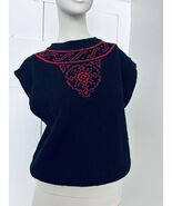 Vintage Pendleton Womens Red Black Nordic Sweater Vest 100% Virgin Wool Read - $25.00