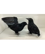 Realistic Feathered Crows Halloween Decorations - Set of 2 - Scary Home ... - $14.99