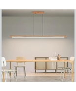 NEW Modern Wooden Pendant LED Light 47 In Chandelier Lamp, Walnut Brown ... - $109.47 CAD