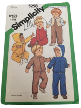 Simplicity Sewing Pattern 5258 Toddler Overalls Jacket Vest Outfit Vtg 1980s UC - £2.40 GBP