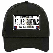 Aguas Buenas Puerto Rico Novelty Black Mesh License Plate Hat - £21.67 GBP