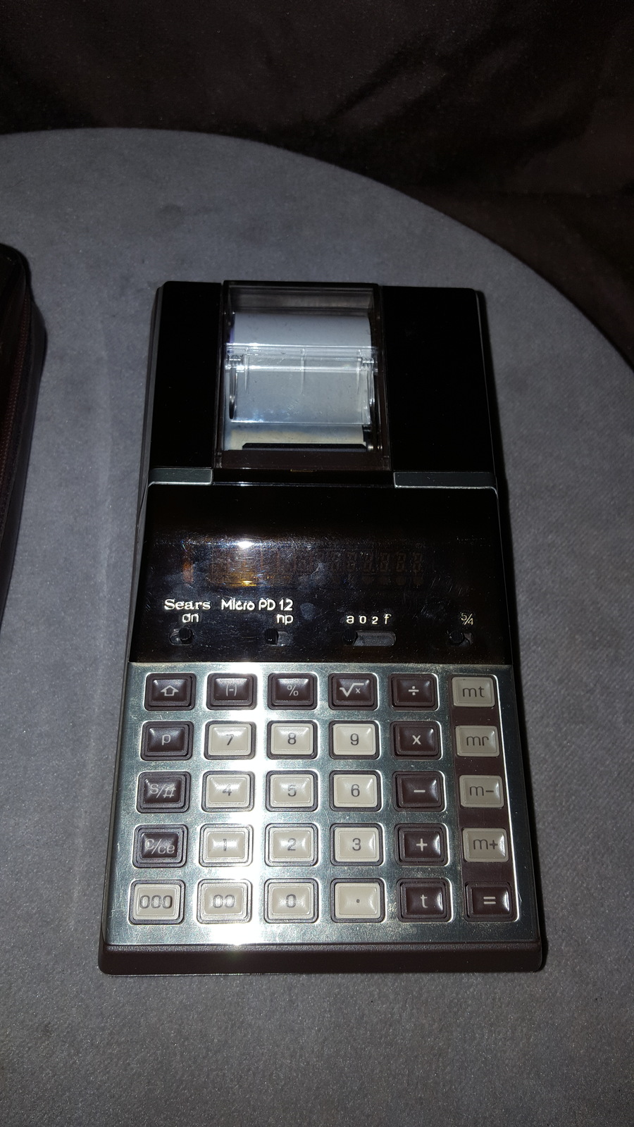 Vintage Sears Micro PD 12 Printing Calculator w/Case untested  - $14.99