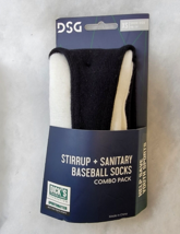 DSG Stirrup + Sanitary Baseball Socks XS 9K-1Y New Black White Dicks Sporting - £4.45 GBP