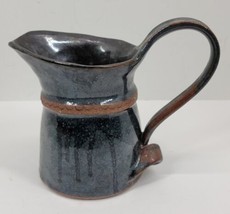 Vtg Signed Artisan Glazed Pottery Water Beer Pitcher Tankard Mug Handcrafted - £15.50 GBP