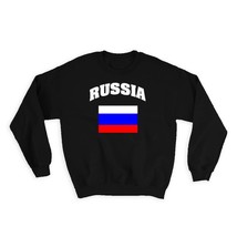 Russia : Gift Sweatshirt Flag Chest Russian Expat Country Patriotic Flags Travel - £22.82 GBP