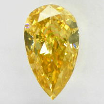 Yellow Diamond Pear Shape Natural Fancy Color 0.58 Carat SI1 IGI Certificate - £444.44 GBP