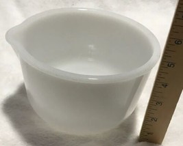 Vintage #6 Glasbake White Mixing Bowl with Pour Spout 6 1/2&quot; diameter 5” tall - £19.39 GBP