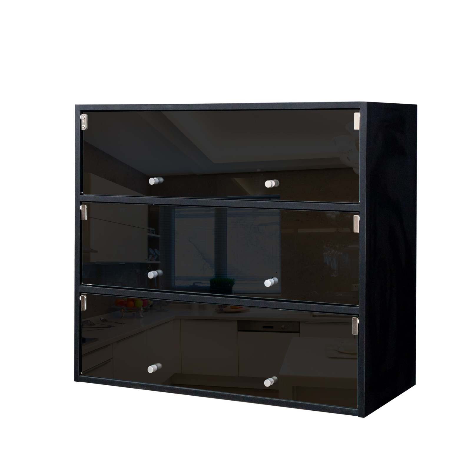 Black Glass Door Shoe Storage Cabinet with RGB LED Lights Item image 12