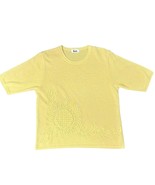 Vintage 90s Sunflower Embellished Yellow Shimmer Baby Tee Short Sleeve s... - $432.17 MXN