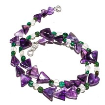 Amethyst Sage Natural Gemstone Beads Jewelry Necklace 17&quot; 100 Ct. KB-1017 - £8.61 GBP