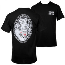 Coors Golden Beer Since 1873 Classic Label Front &amp; Back Print T-Shirt Black - £30.04 GBP+