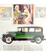 Packard 1928 Green Sedan Touring Advertisement Automobilia Lithograph HM1C - £29.86 GBP